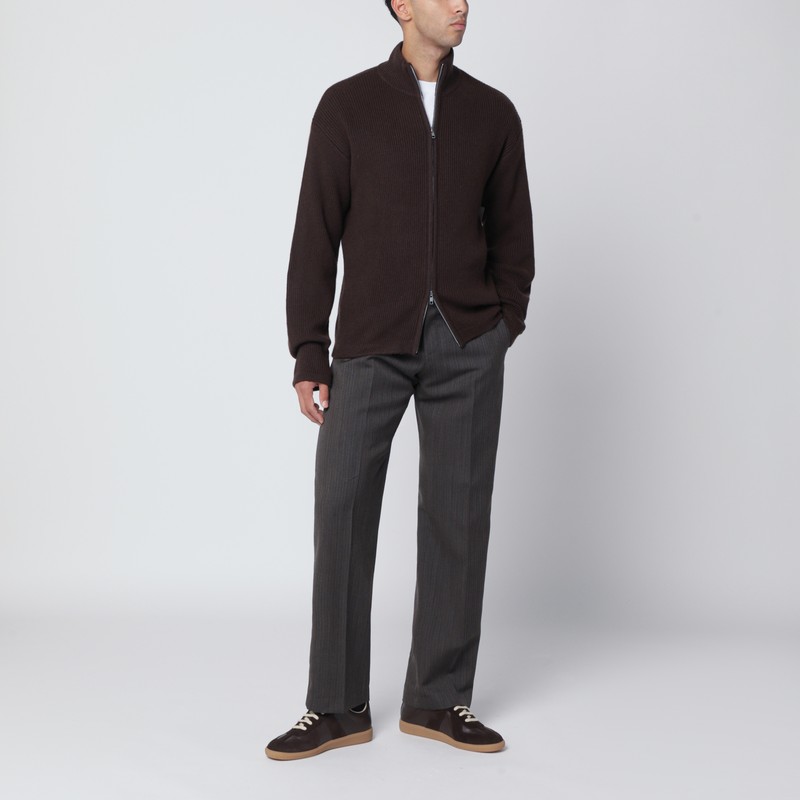 Pt Torino Wool Trousers With Side And Back Pockets In Gray