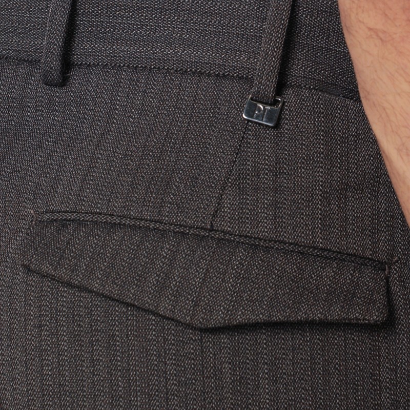 Pt Torino Wool Trousers With Side And Back Pockets In Gray