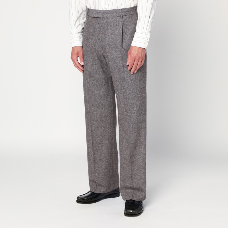 Pt Torino Light Brown Wool Pants With Pleats In Brown