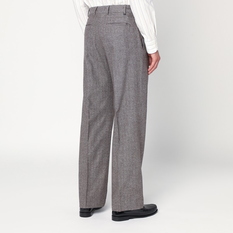 Pt Torino Light Brown Wool Pants With Pleats In Brown