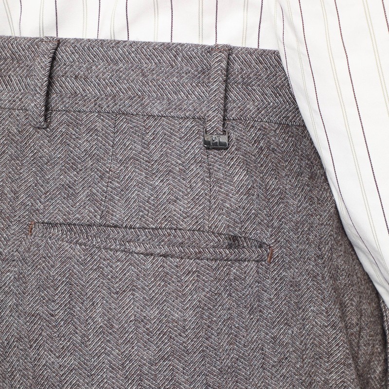 Pt Torino Light Brown Wool Pants With Pleats In Brown