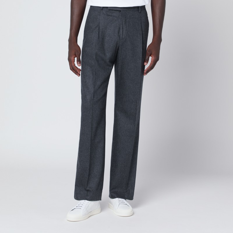 Gray wool and cashmere trousers