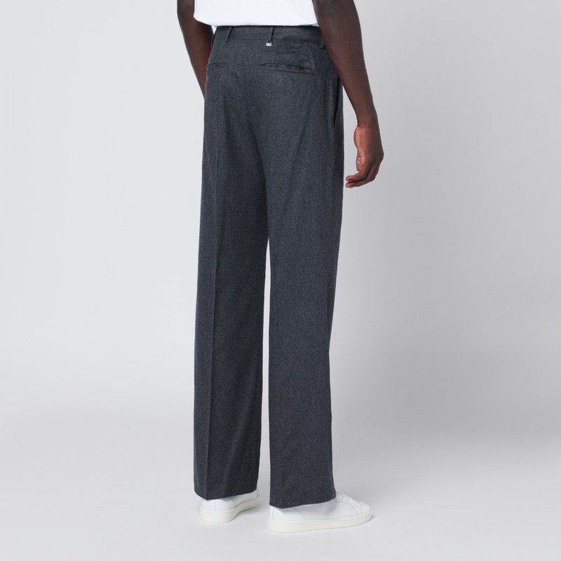 Pt Torino Gray Wool And Cashmere Trousers In Gray