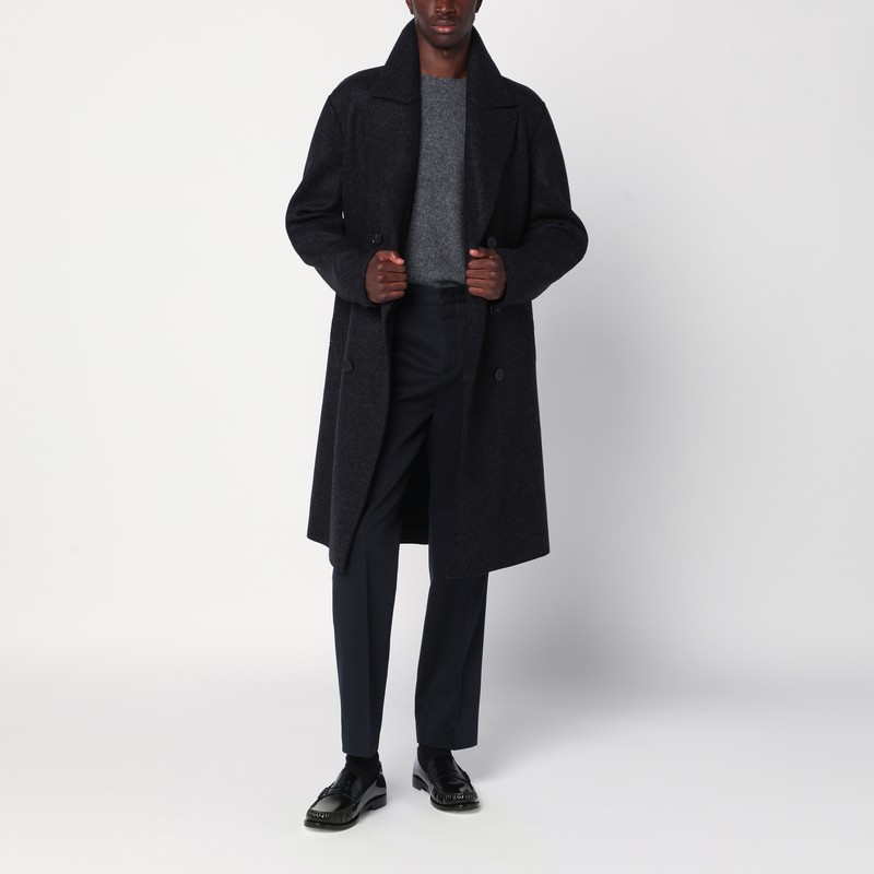 Pt Torino Navy Blue Cotton Trousers In Blue