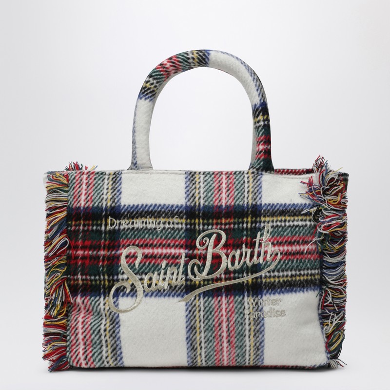 Mc2 Saint Barth Mini Vanity Bag With Tartan Pattern In Multi