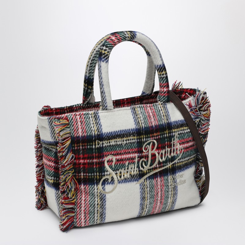 Mc2 Saint Barth Mini Vanity Bag With Tartan Pattern In Multi