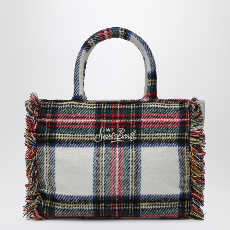Mc2 Saint Barth Mini Vanity Bag With Tartan Pattern In Multi