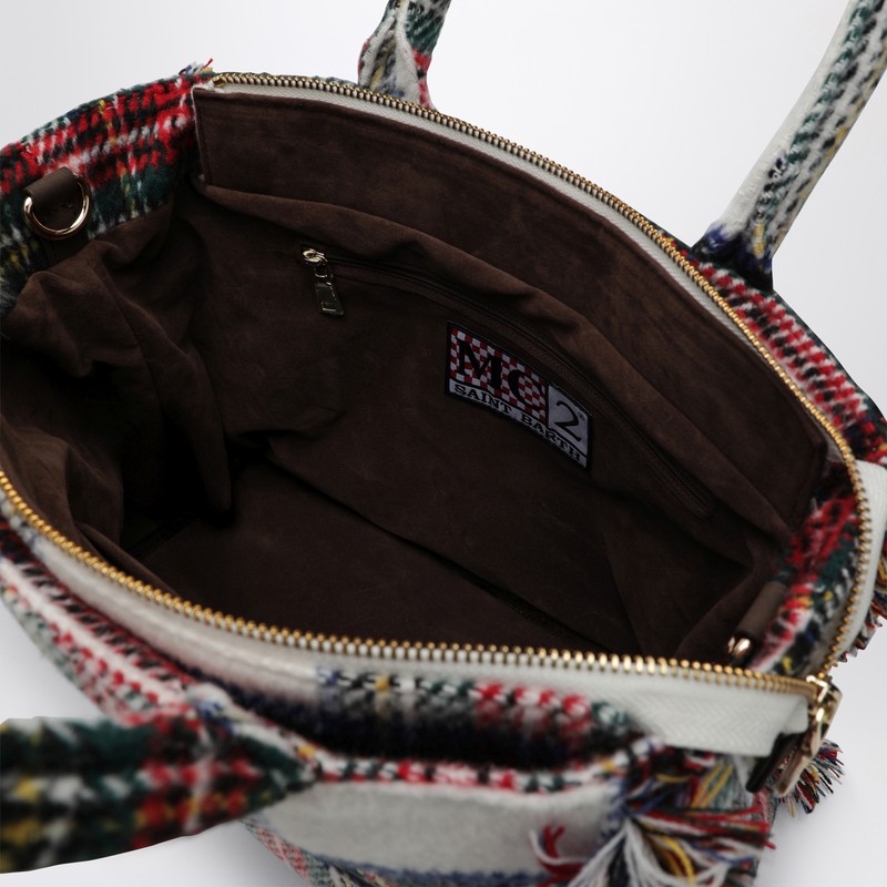 Mc2 Saint Barth Mini Vanity Bag With Tartan Pattern In Multi