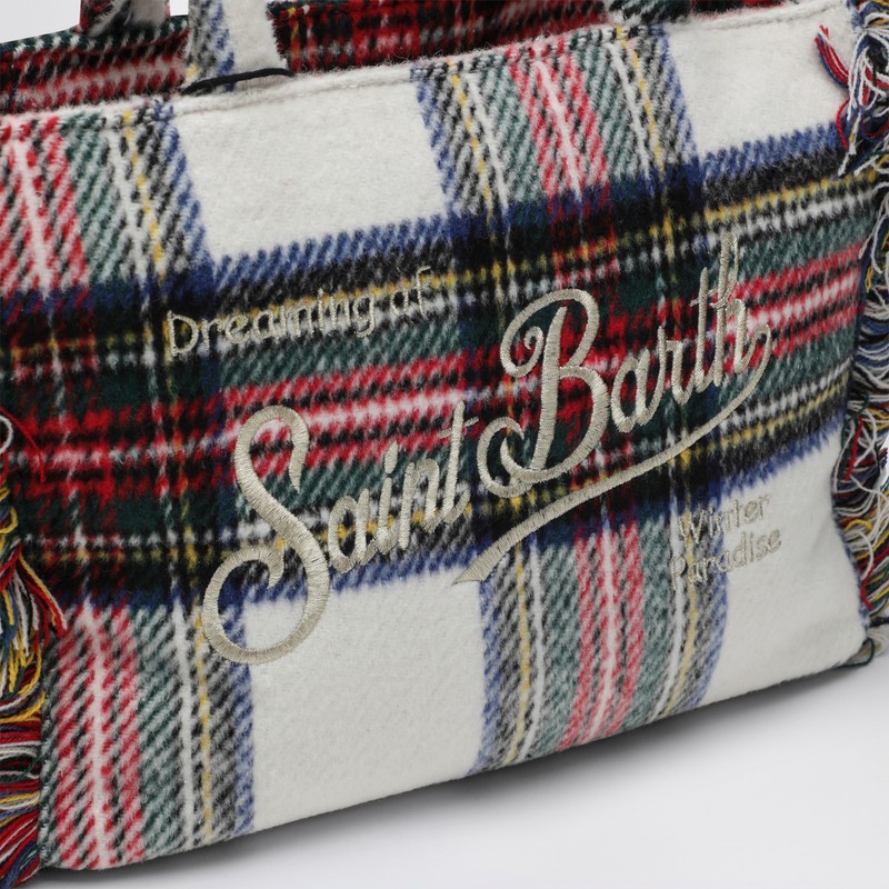 Mc2 Saint Barth Mini Vanity Bag With Tartan Pattern In Multi