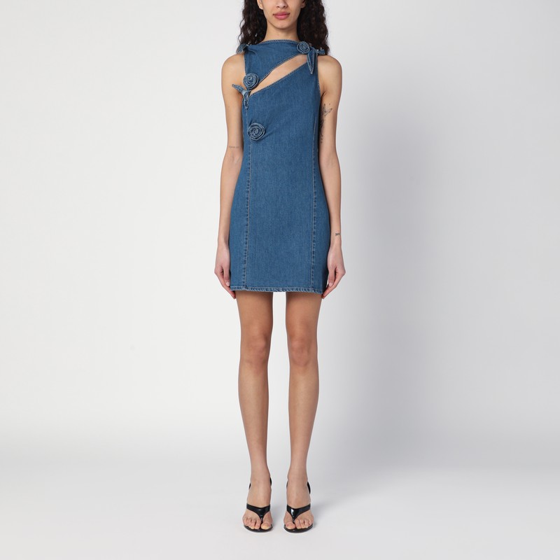 Mini denim dress with floral pattern - Coperni - Modalova