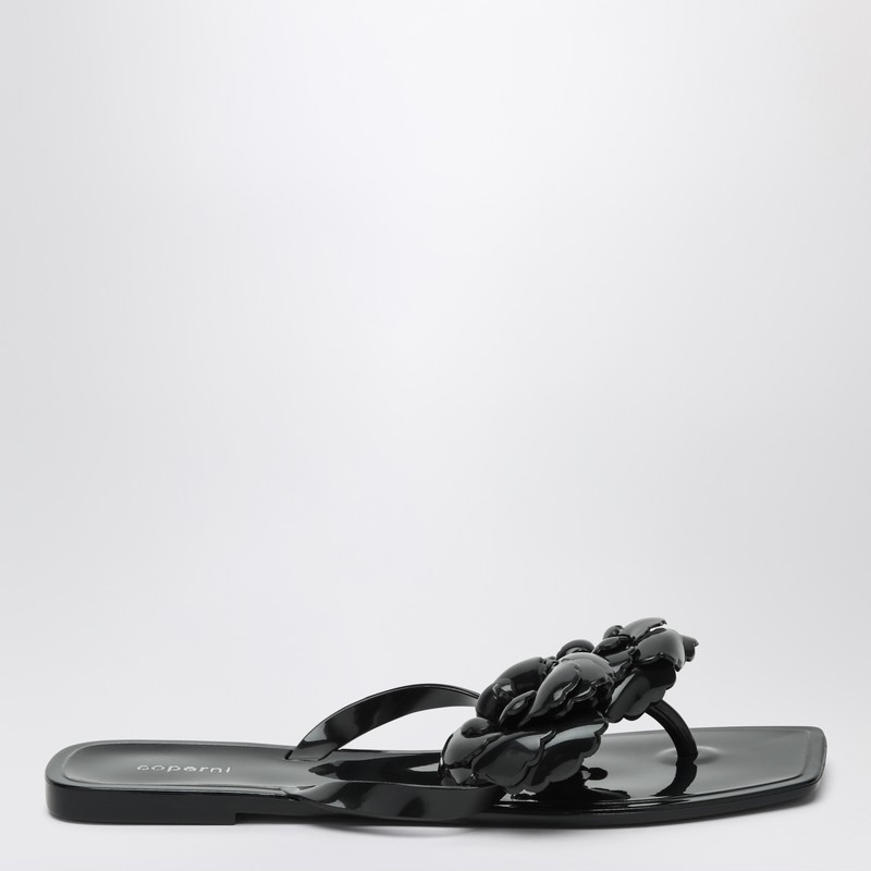 Black silicone Flower flip-flops