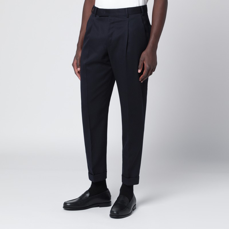 Navy blue wool trousers