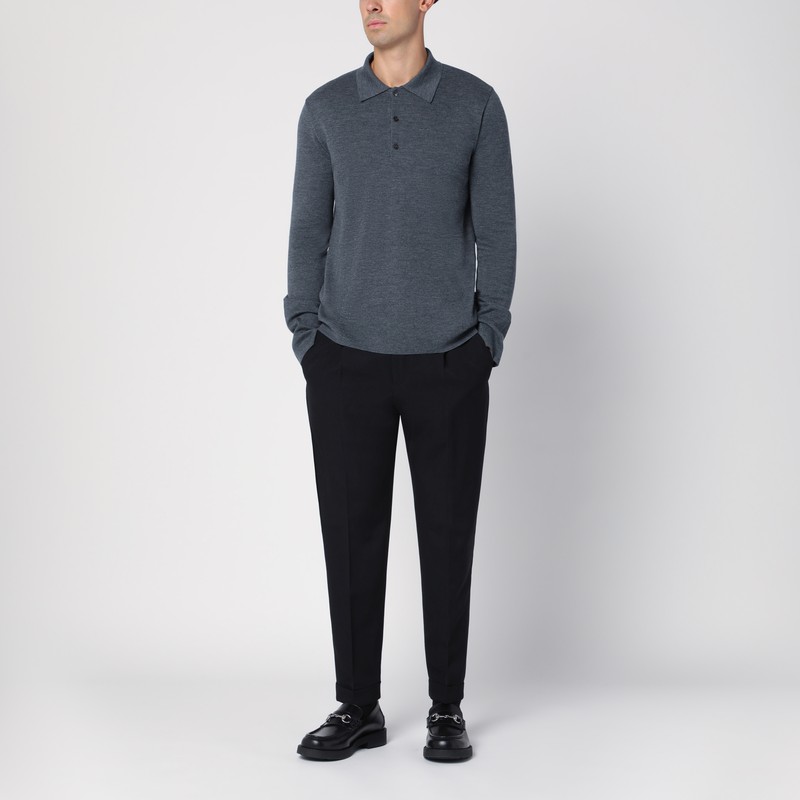 Pt Torino Rebel Mohair And Wool Trousers In Black