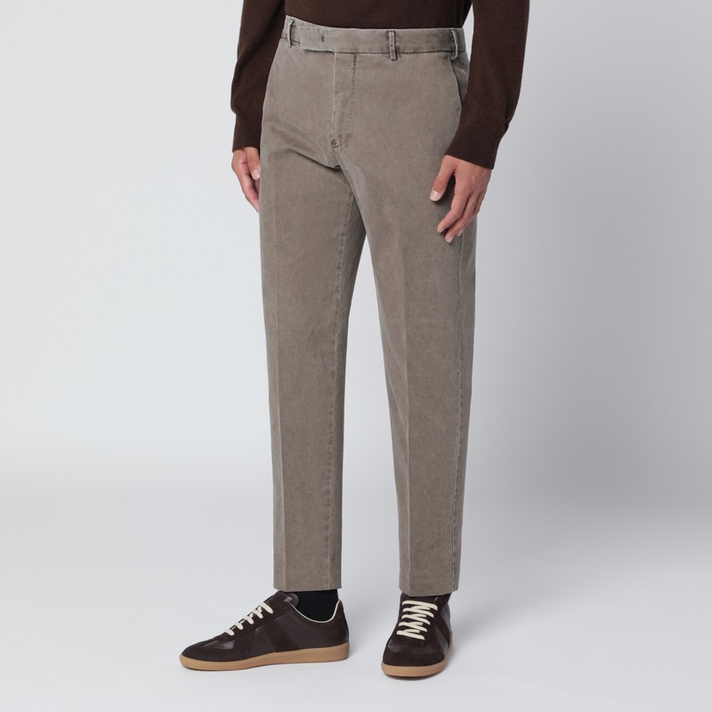 Mud-coloured cotton trousers