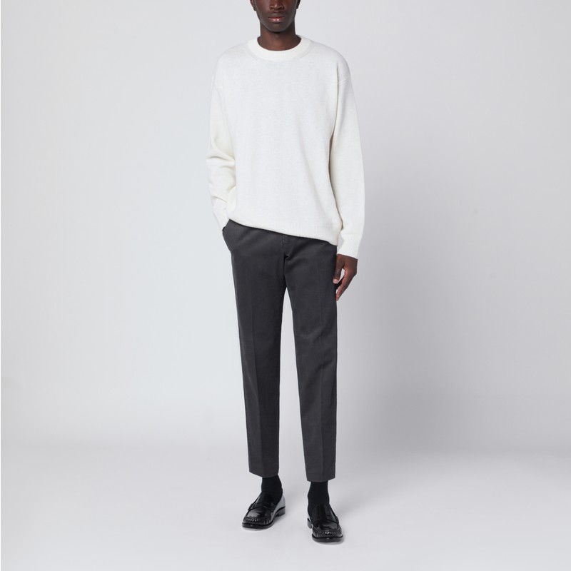 Pt Torino Cotton Trousers With Pockets And Belt Loops In Black