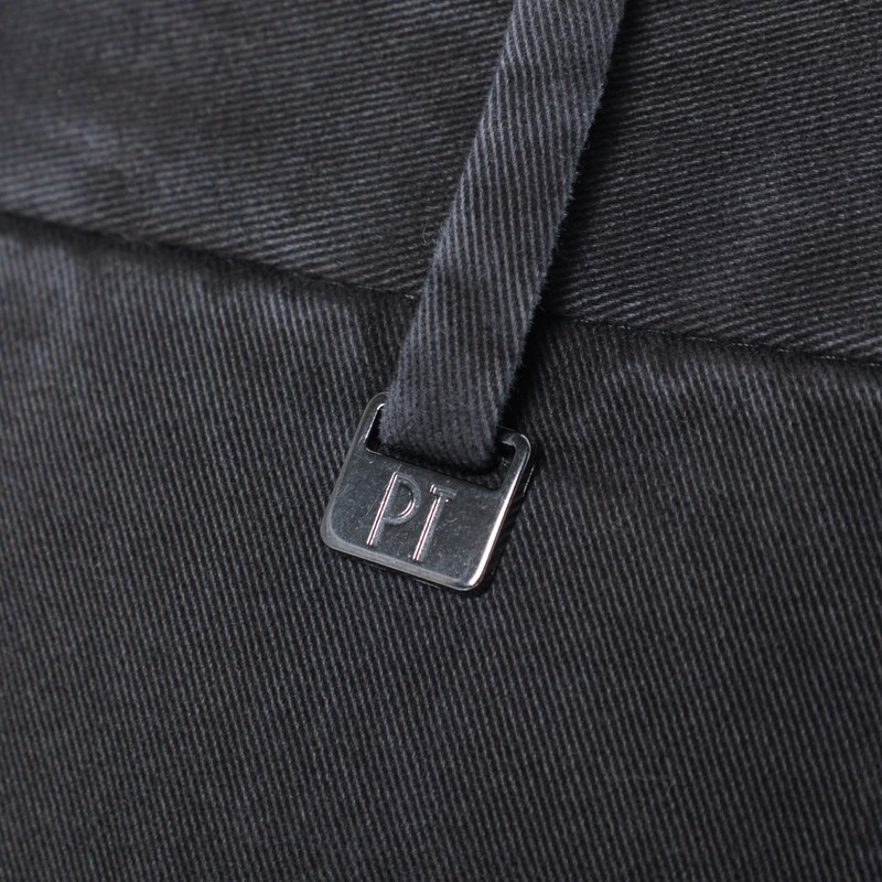 Pt Torino Cotton Trousers With Pockets And Belt Loops In Black