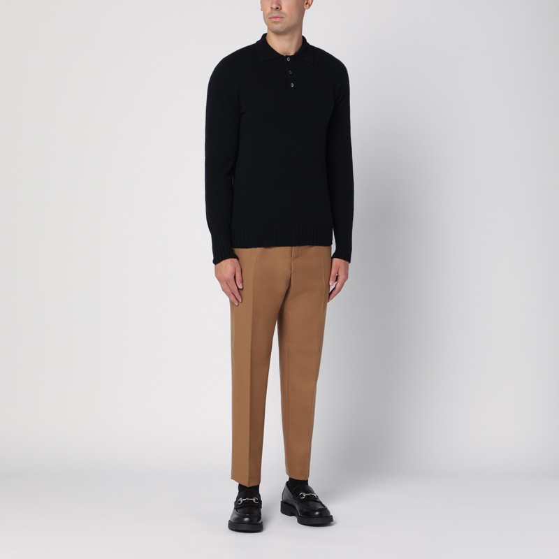 Pt Torino Slim-fit Hazelnut-coloured Cotton Trousers In Beige