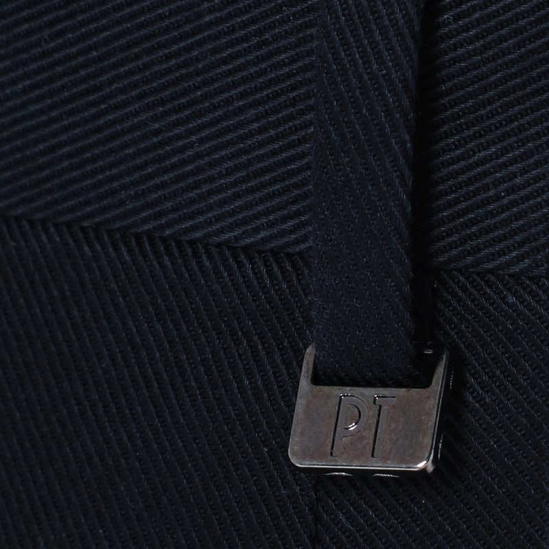 Pt Torino Navy Blue Cotton Trousers In Blue