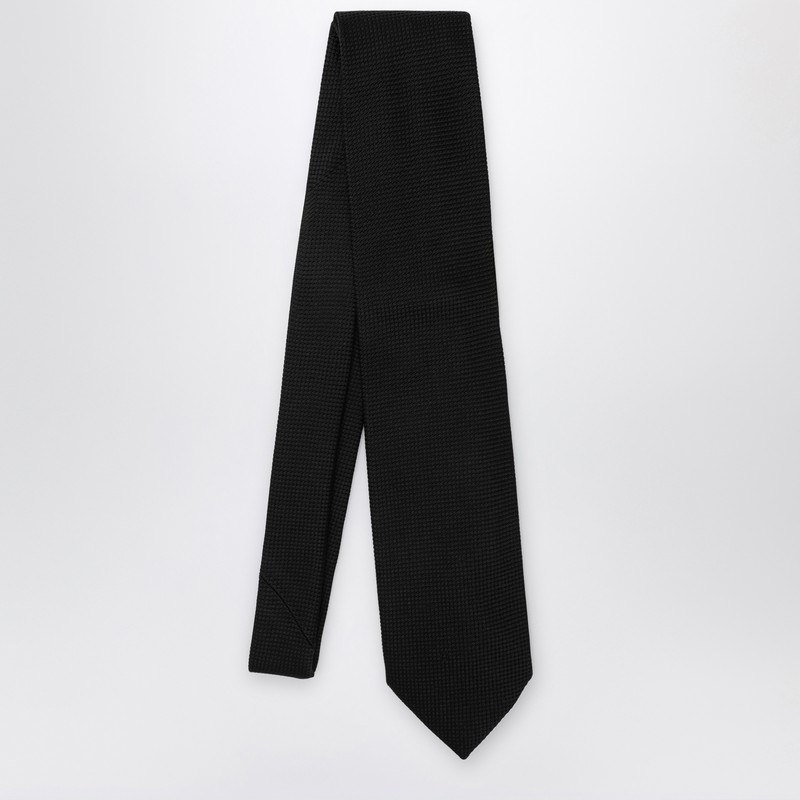Destin Black Silk Tie In Blue