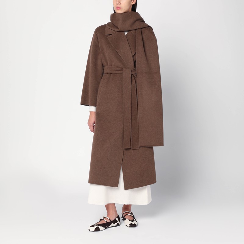 Hazelnut wool wrap coat