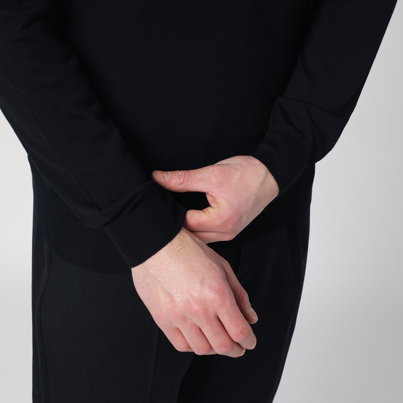 Drumohr Merino Wool Crewneck Sweater In Black