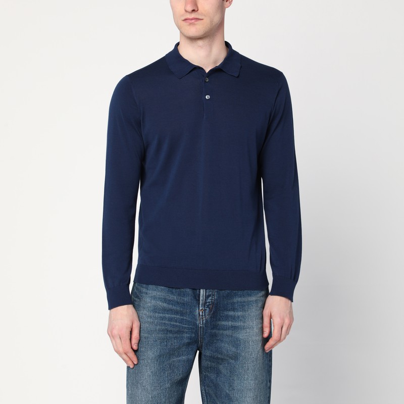 Blue cotton polo shirt - Drumohr - Modalova
