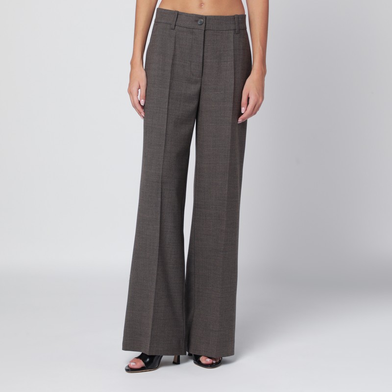 Chestnut-coloured wool blend trousers