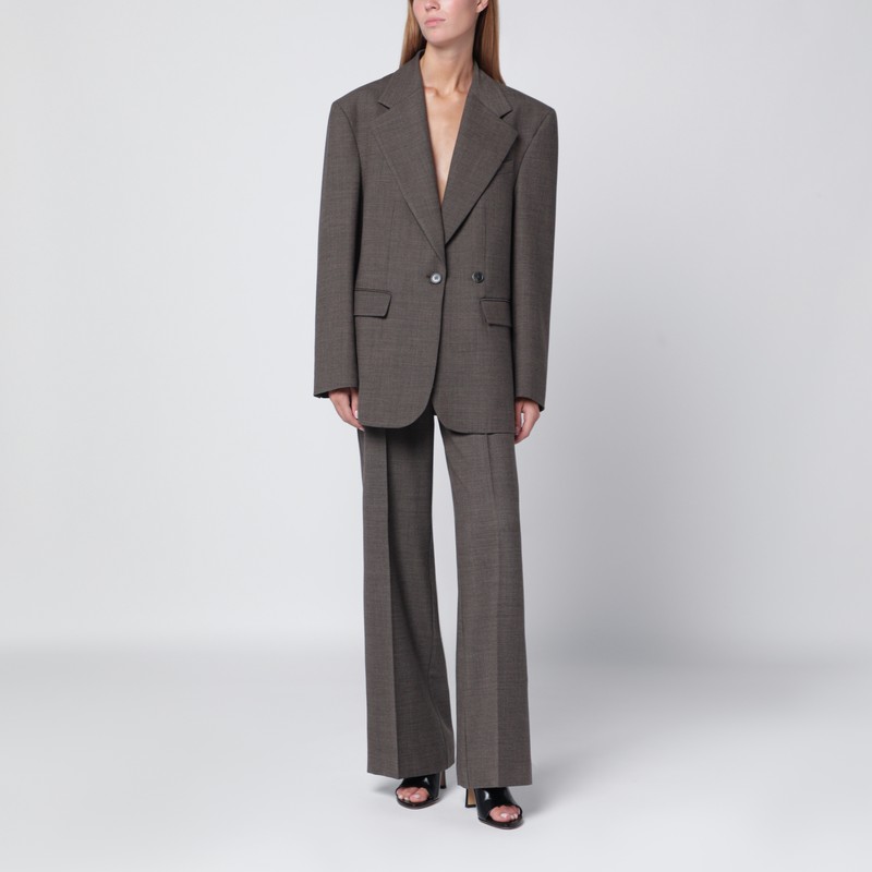 P.a.r.o.s.h . Chestnut-coloured Wool Blend Trousers In Gray