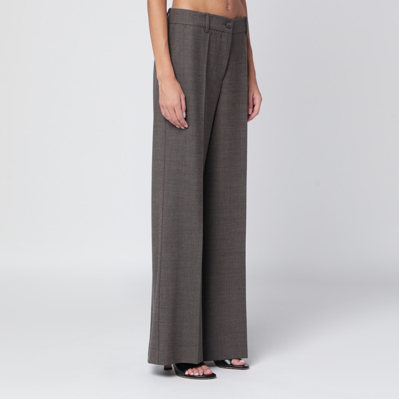 P.a.r.o.s.h . Chestnut-coloured Wool Blend Trousers In Gray