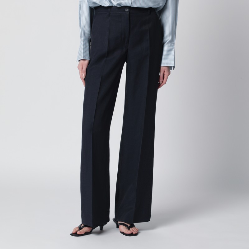 Blue viscose trousers