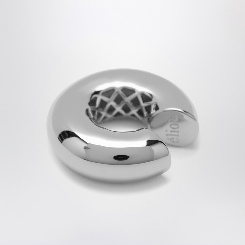 Eliou Varsity Silver Ear Cuff In White