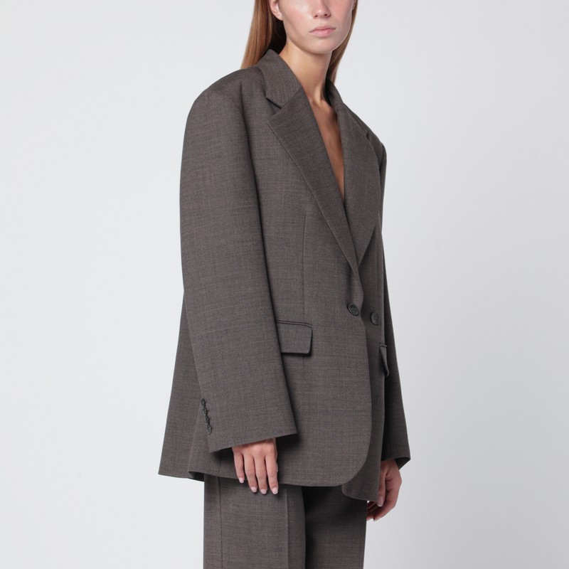 Chestnut-coloured wool blend jacket
