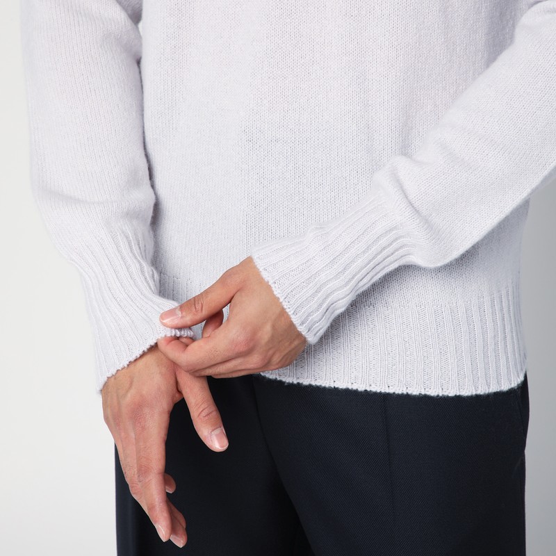 Drumohr Platinum-coloured Wool Polo Jumper In White