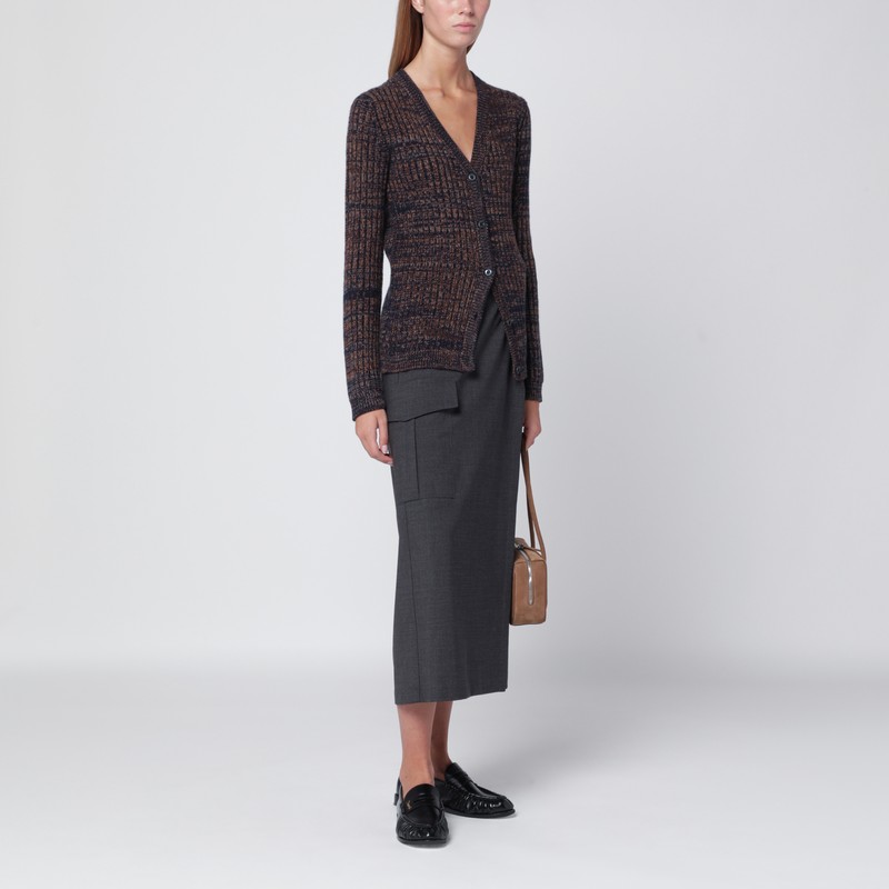 P.a.r.o.s.h Grey Wool Wrap Skirt In Gray