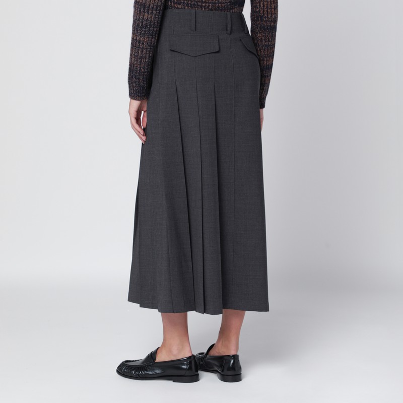 P.a.r.o.s.h Grey Wool Wrap Skirt In Gray