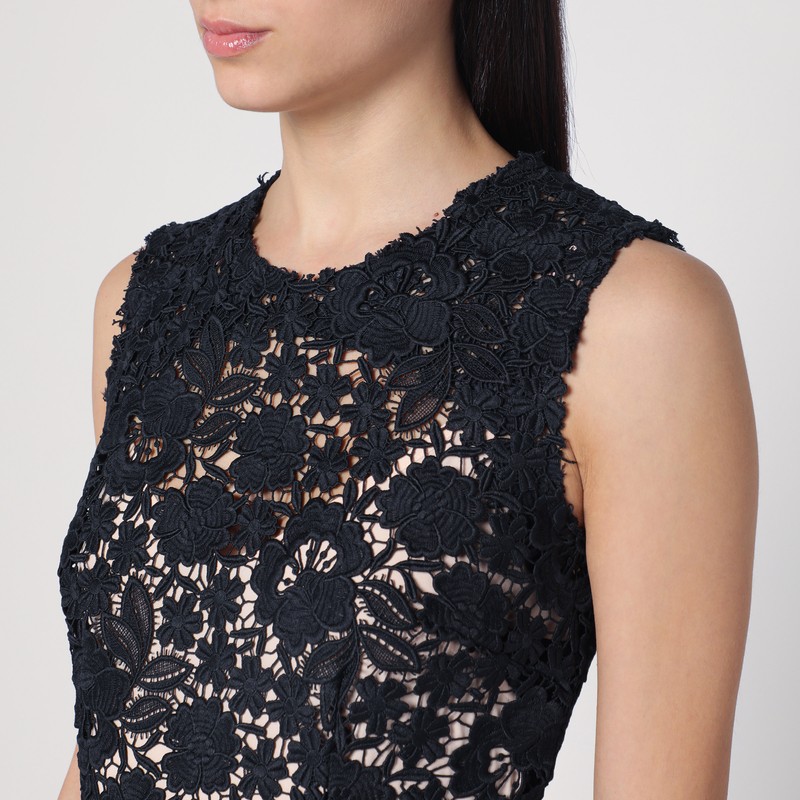 P.a.r.o.s.h Guipure Lace Midi Dress In Blue