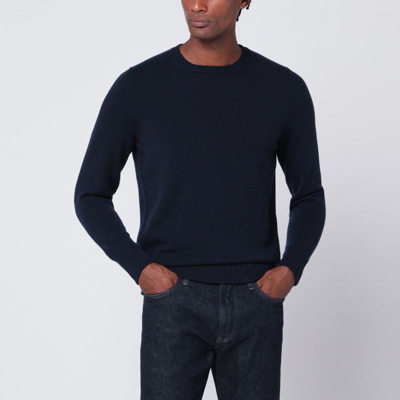 Navy blue cashmere sweater - Drumohr - Modalova