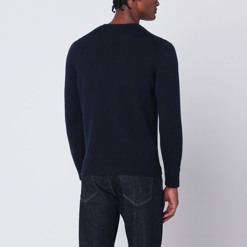 Drumohr Navy Blue Cashmere Sweater In Blue