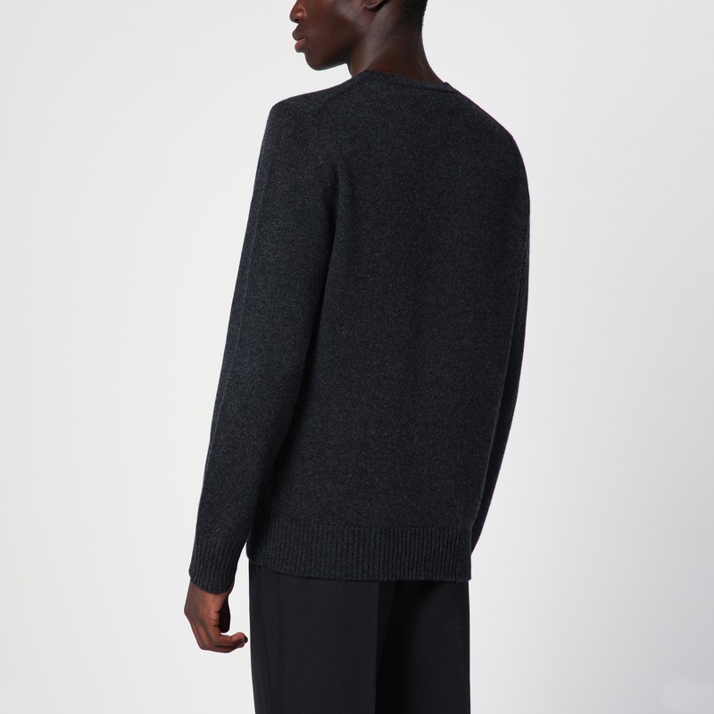 Drumohr Grey Crew-neck Sweater In Cashmere In Grey