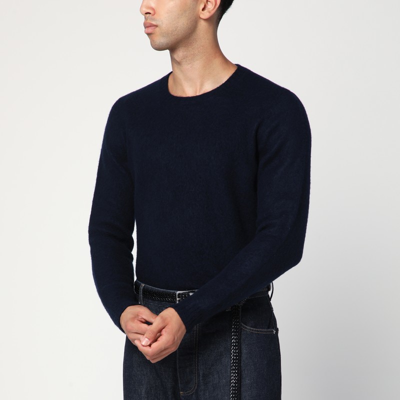 Navy blue lambswool sweater - Drumohr - Modalova