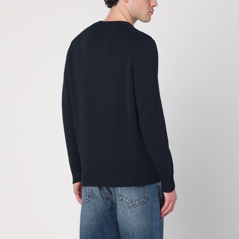 Drumohr Navy Blue Cotton Sweater In Blue