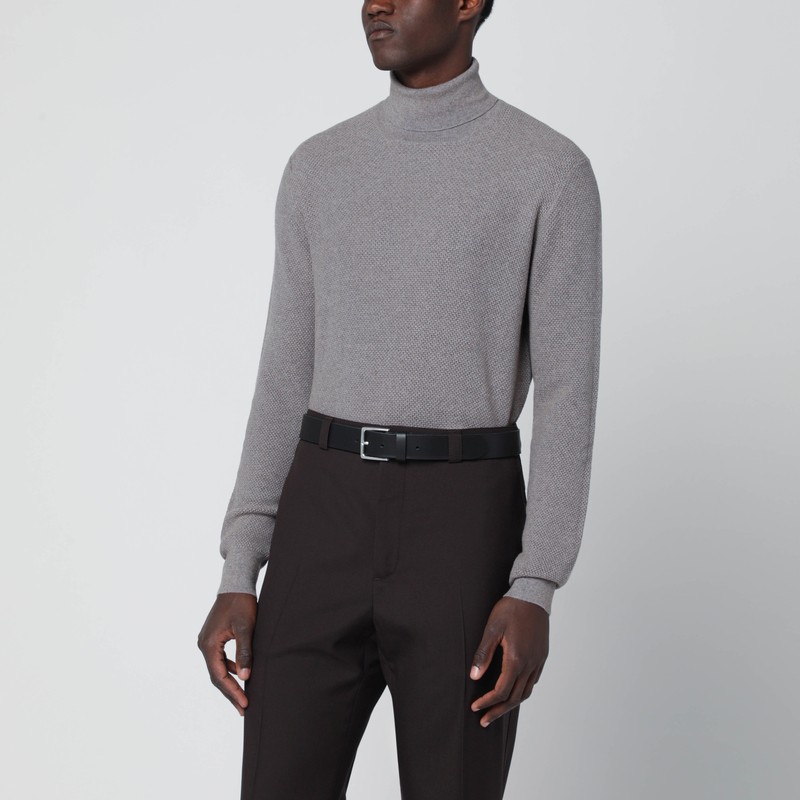 Beige wool turtleneck sweater