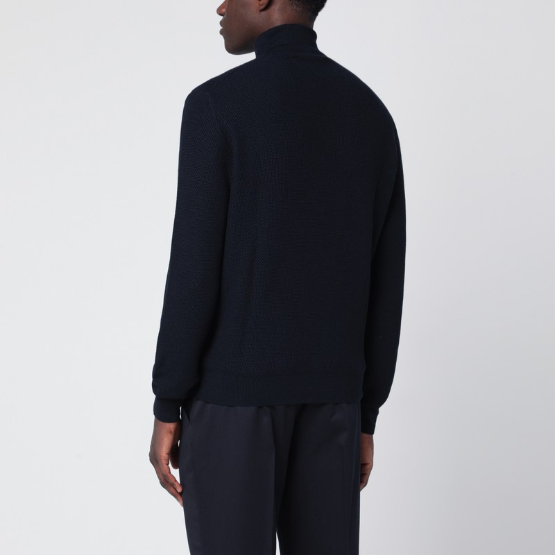 Tagliatore Wool Turtleneck Sweater Long Sleeves In Blue
