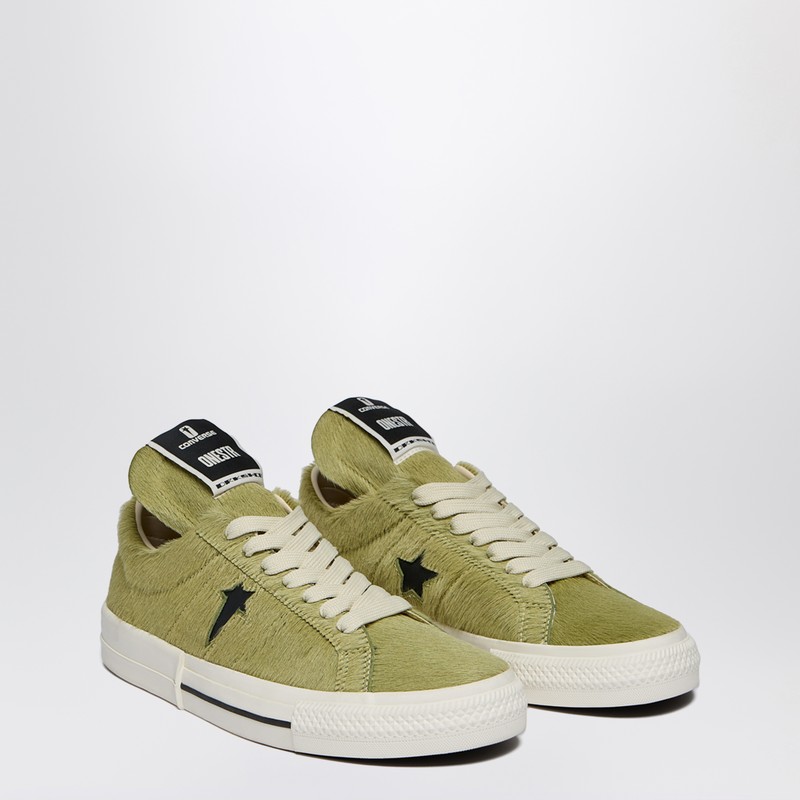 Converse X Drkshdw Acid Green Onestr Calf Hair Sneakers In Green