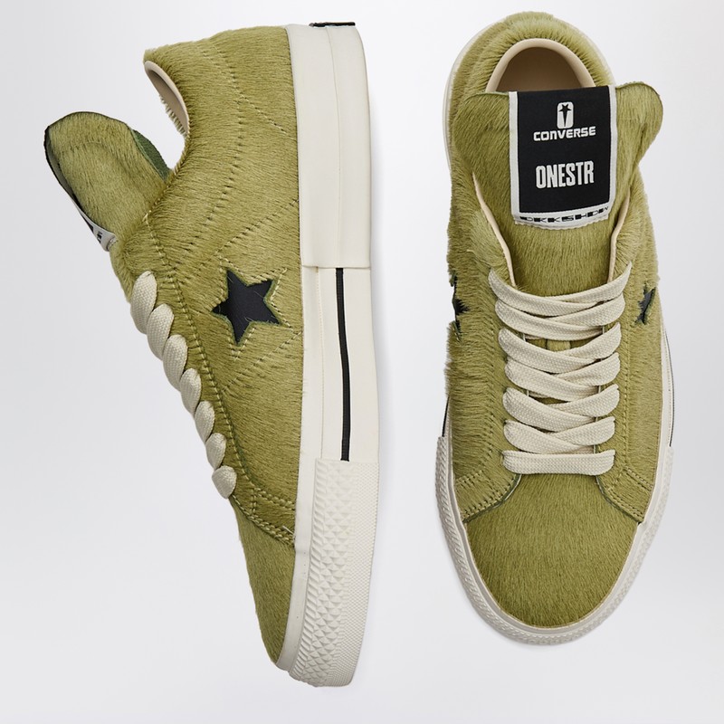 Converse X Drkshdw Acid Green Onestr Calf Hair Sneakers In Green