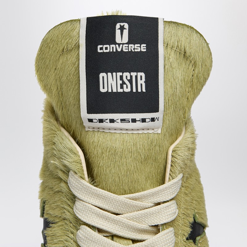 Converse X Drkshdw Acid Green Onestr Calf Hair Sneakers In Green