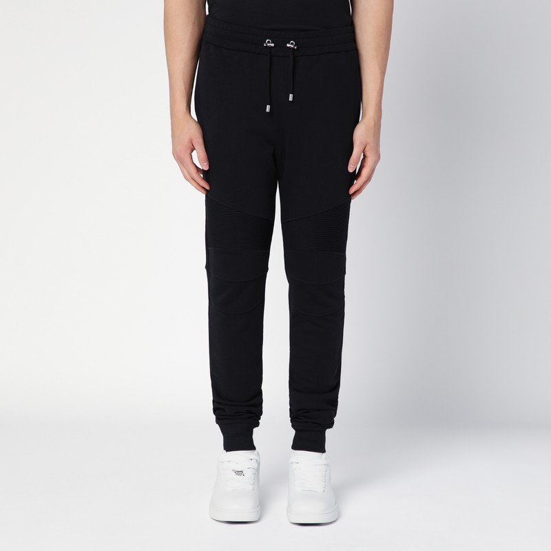 Black cotton jogging trousers