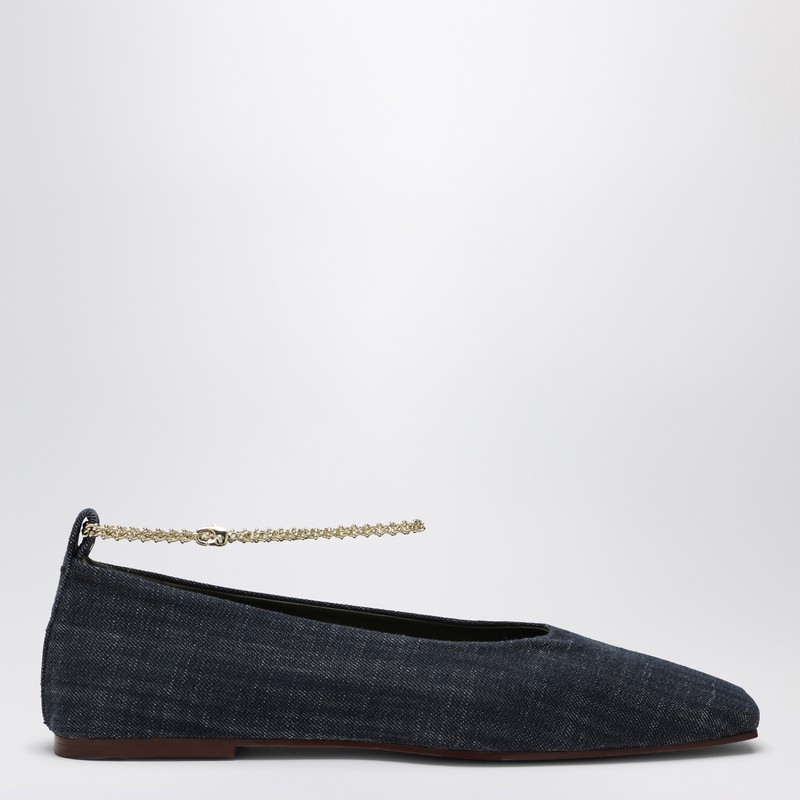 Navy blue denim Augusta ballerina - MARIA LUCA - Modalova