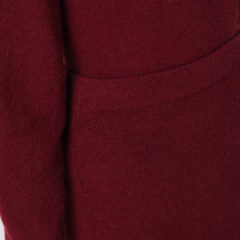 Max Mara Raspberry Skirt In Stretch Cashmere Knit In Burgundy