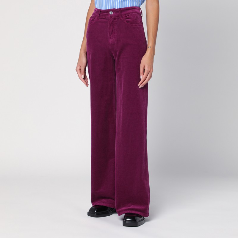 Department Five Purple Corduroy Palazzo Trousers In Red